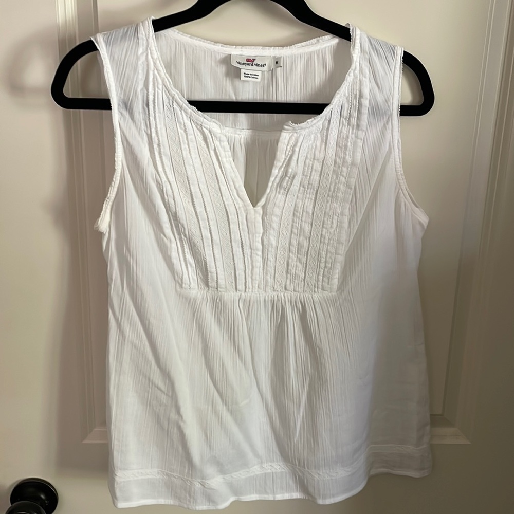 Vineyard Vines White Gauzy Blouse Size M